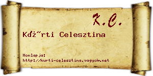 Kürti Celesztina névjegykártya